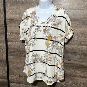 Floral striped blouse